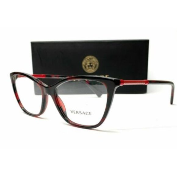 Versace Women\'s Red Havana Cat Eye Eyeglasses!
